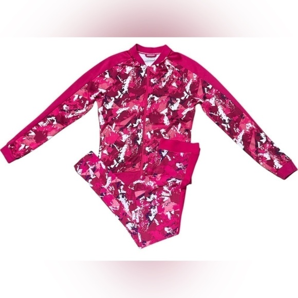 Puma All Over Print T7 Women's Track Jacket Love Potion Size Small Pink & White - Picture 16 of 16